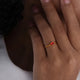 A494-Gold Red Glass Ring
