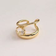 Oval Open-End Zircon Ring (Gold)【Inner Diameter: 18mm】