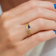 18K Golden Blue Diamond