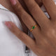 A494-Golden Green Glass Ring