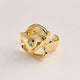 Zircon Heart-Shaped Open Ring (Gold)【Inner Diameter: 16mm】